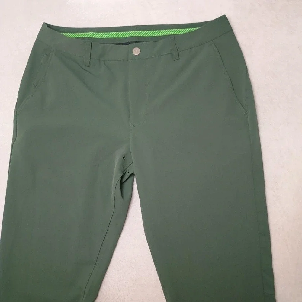 Bonobos Pants Men 35x32 Green Chino Slim Golf Highland Stretch Pockets Travel